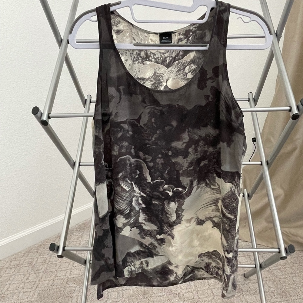 Club Monaco 100% silk asymmetrical tank